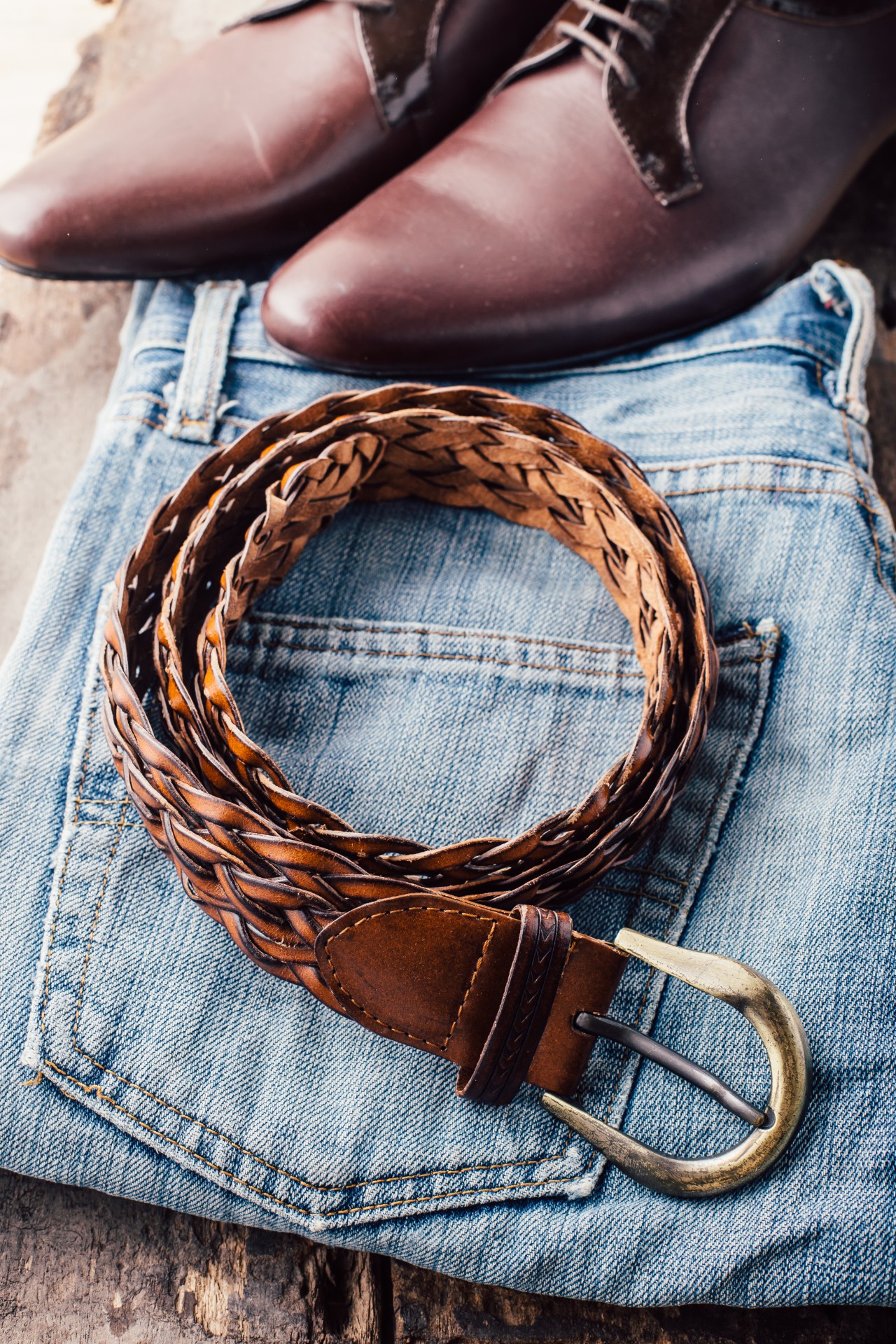 Leren Riem Schoenen Jeans Detail - Duesenberg Connection Herenmode.
